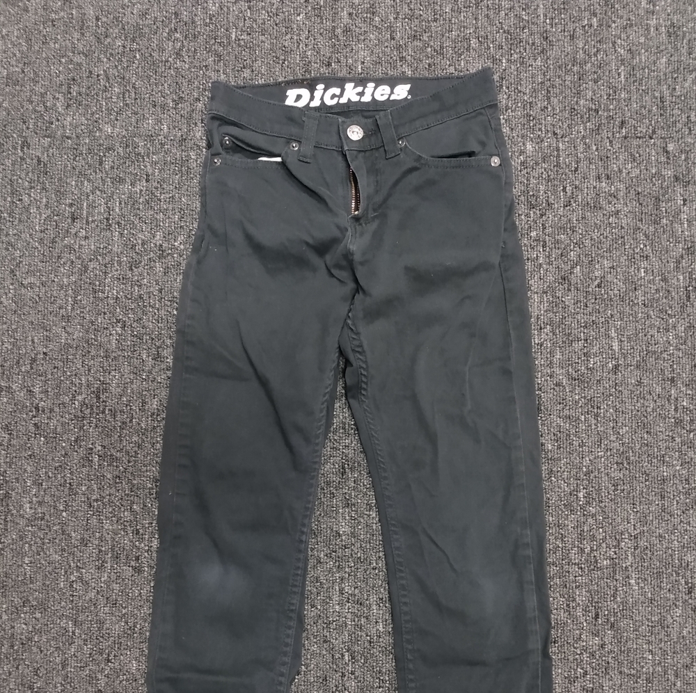 Dickies Boys' Big Flex Pant-Slim Taper Slim Fit, Black Sz 8 Stretch